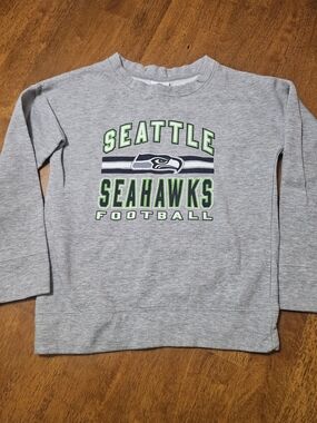 NFL Seattle Seahawks Gray Crewneck Sweatshirt with Green & Navy Logo